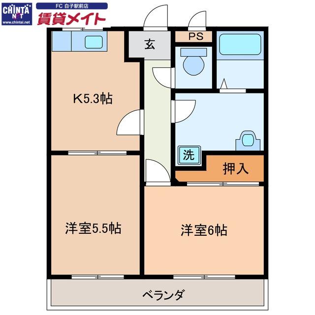 プロスペール(2K/2階)の間取り写真