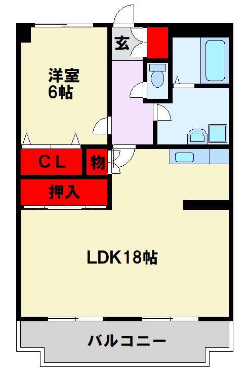 クレベール青山(1LDK/5階)の間取り写真