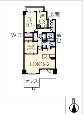 パークコート松栄町(3LDK/1階)の間取り写真