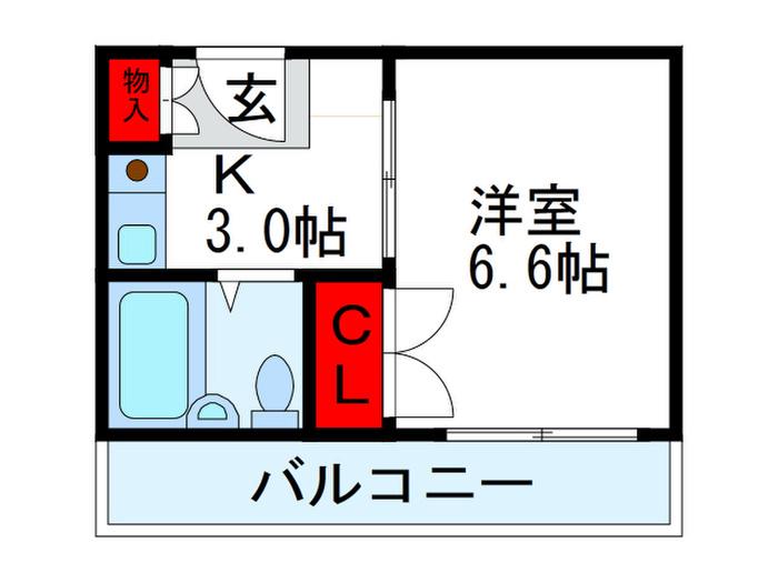 ヴェルタ千里山(1K/3階)の間取り写真