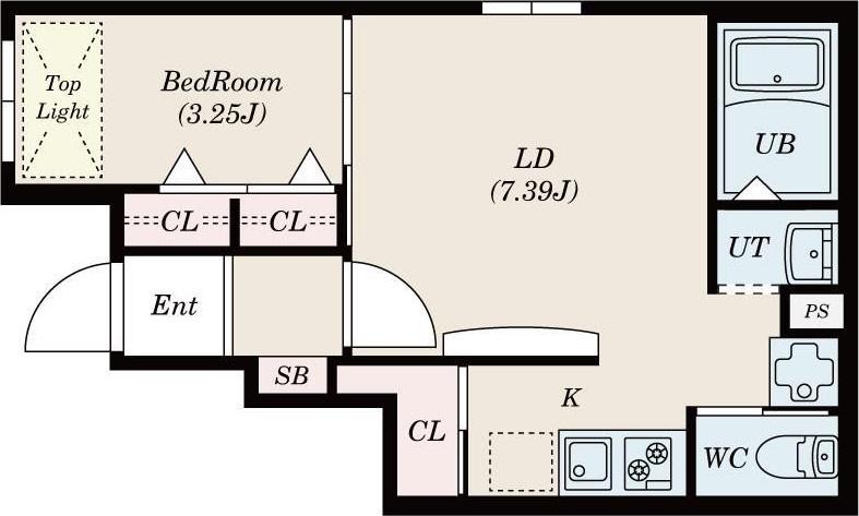 RESIDENCE城西(1LDK/1階)の間取り写真