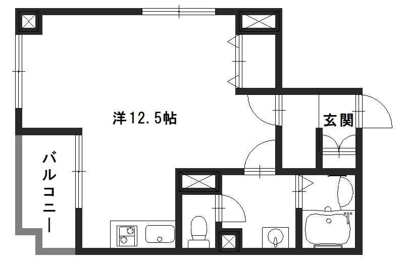 FELICE朝日町(ワンルーム/4階)の間取り写真