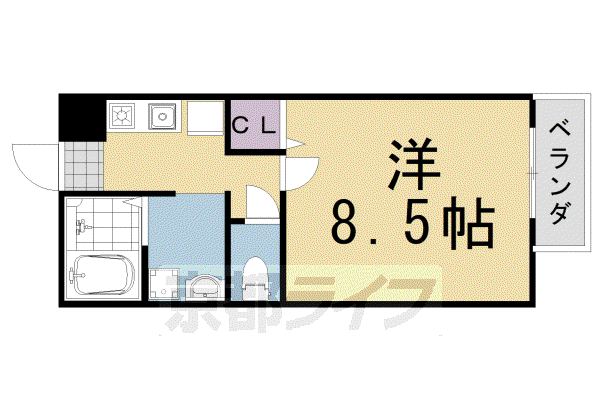 アーバンポイント・桂(1K/2階)の間取り写真