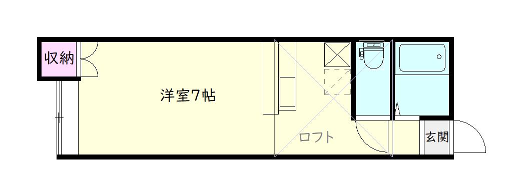 エチュード巻(ワンルーム/2階)の間取り写真