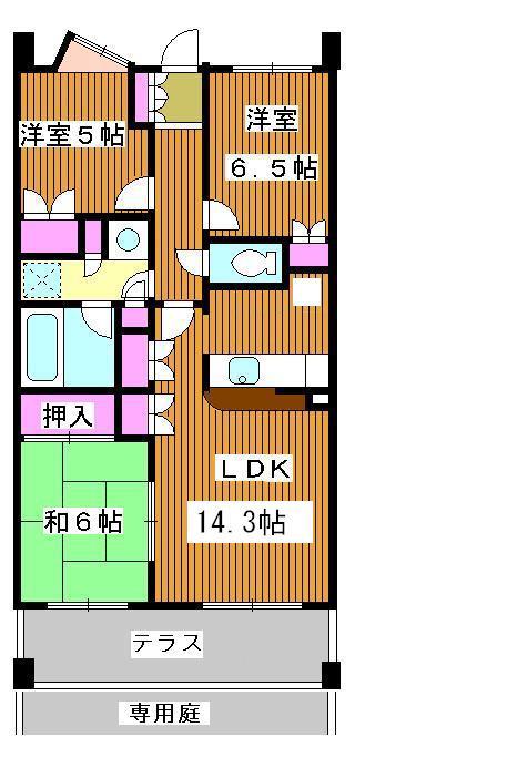 KDX志村坂上レジデンス(3LDK/1階)の間取り写真