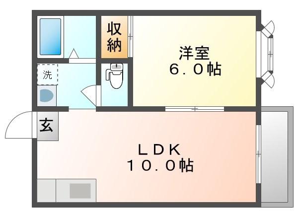 パレス・エムC(1LDK/1階)の間取り写真
