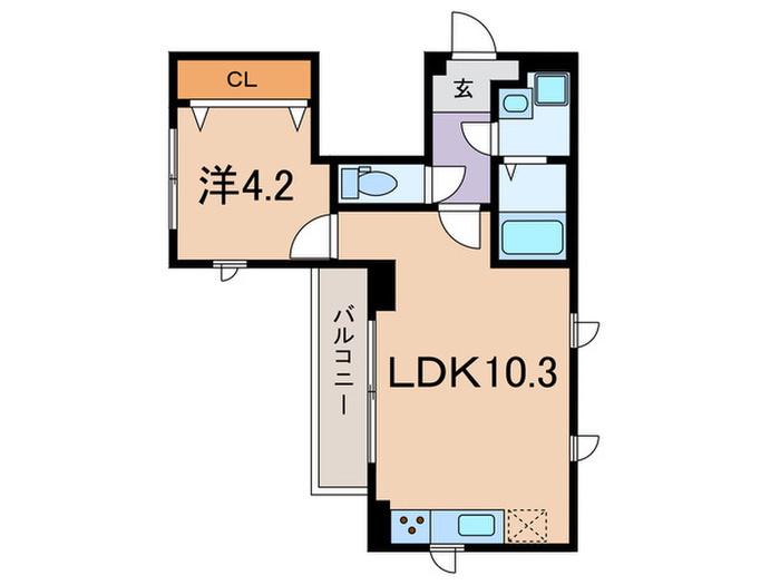 まほろば三田(1LDK/2階)の間取り写真
