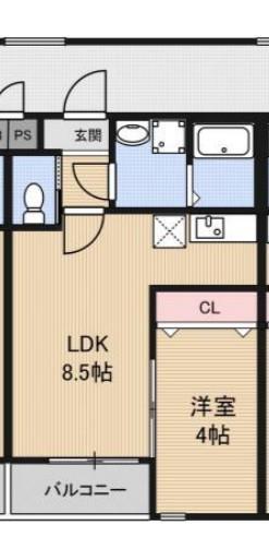 H-MAISON大正(1LDK/2階)の間取り写真