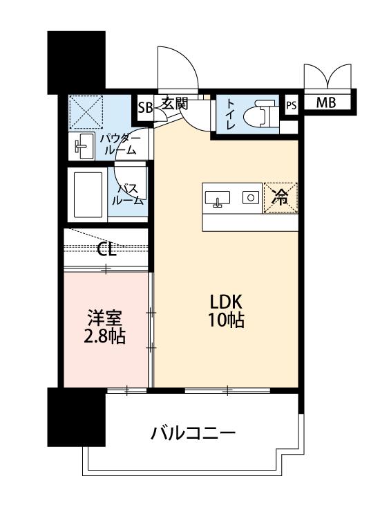 グランフォーレプライム高宮(1LDK/4階)の間取り写真