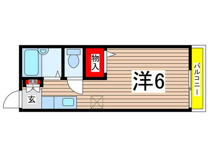 ステップ26(ワンルーム/2階)の間取り写真