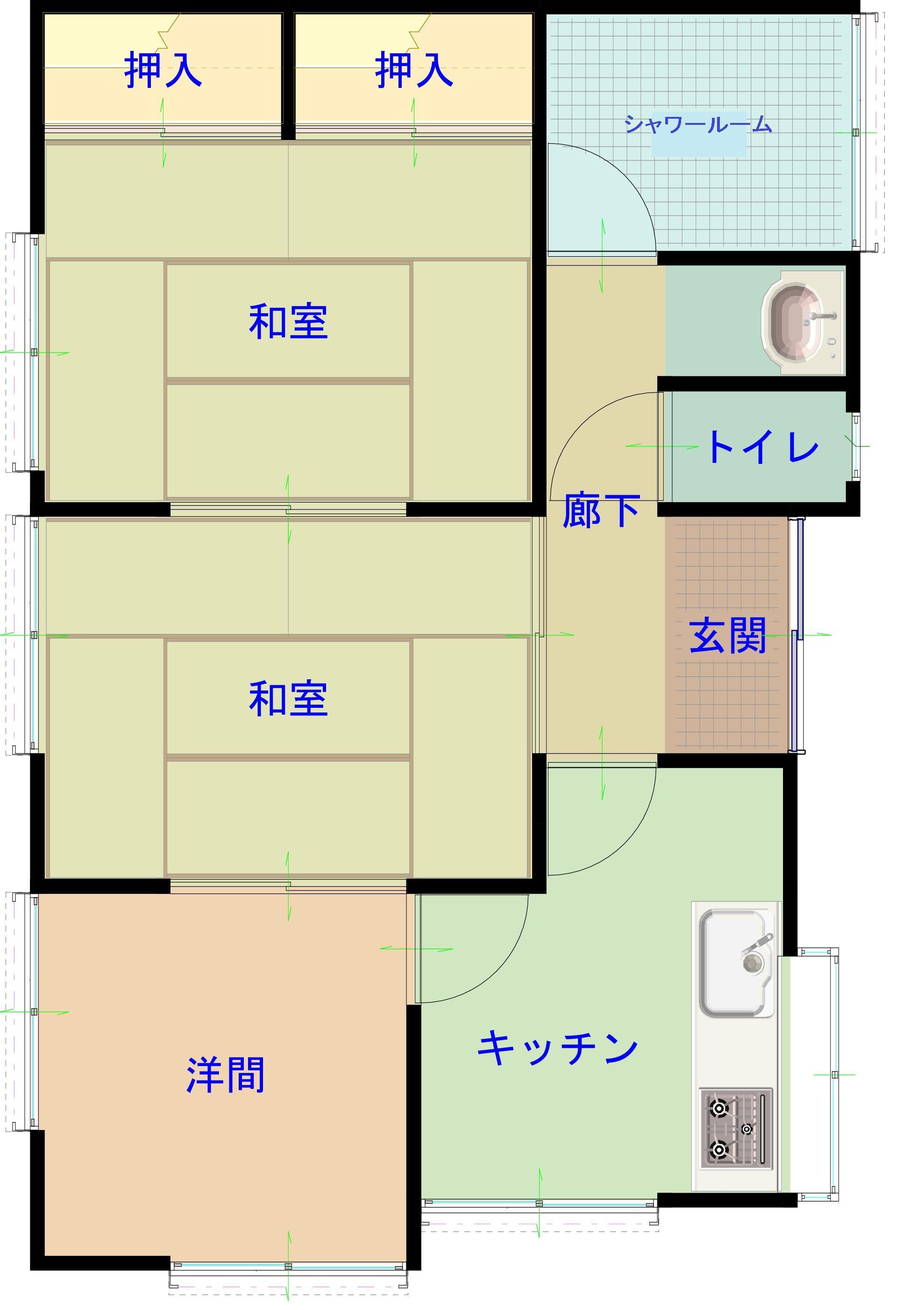 小森アパート(3K/2階)の間取り写真