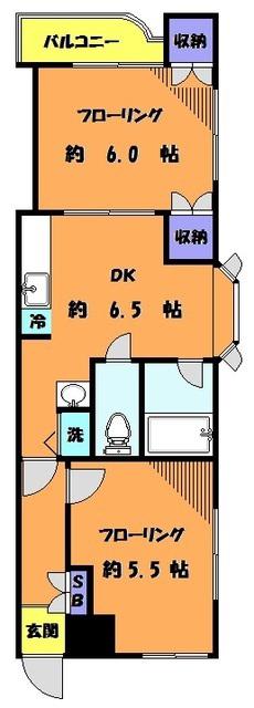 メゾンドパルピー(2DK/2階)の間取り写真