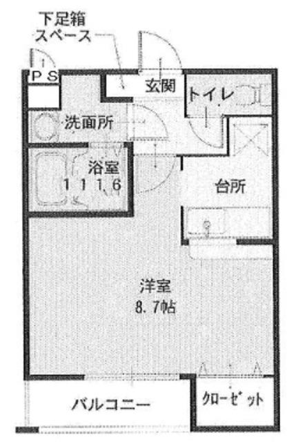 フジパレス駒川中野(ワンルーム/3階)の間取り写真