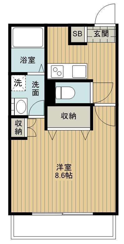 すみれビレッジ(1K/1階)の間取り写真