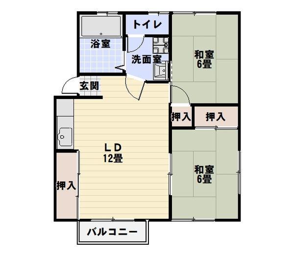 シティーコープ愛信II(2LDK/1階)の間取り写真