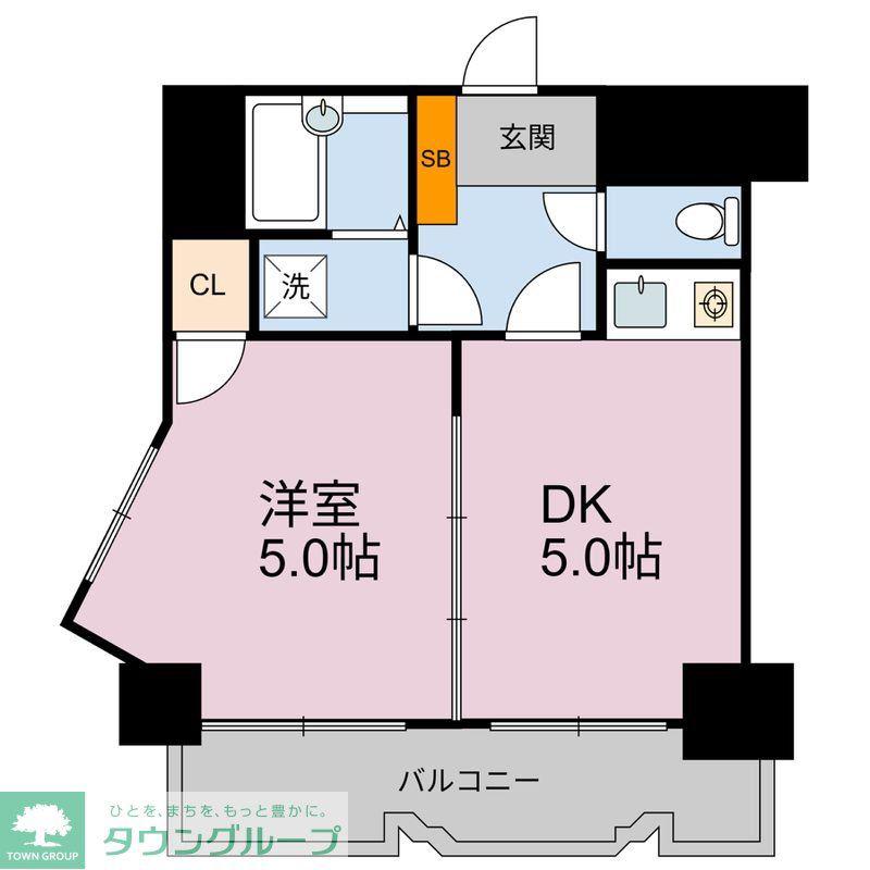 アクセス天神(2DK/4階)の間取り写真