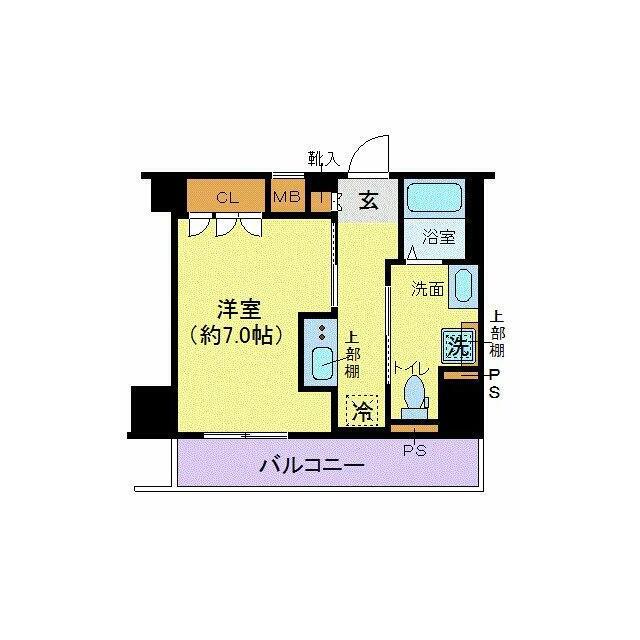 ジェノヴィア東日本橋駅前グリーンヴェール 部屋番号406(1K/4階)の間取り写真