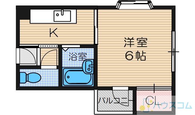 大手町マンション(1K/2階)の間取り写真
