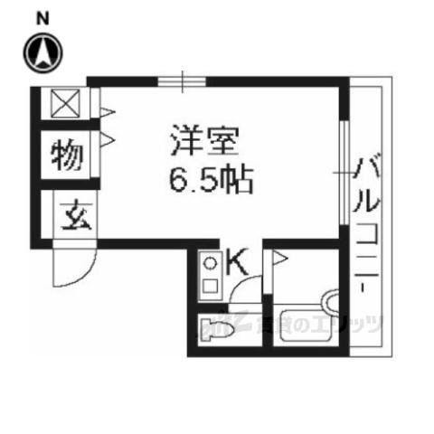 ハイツ中安(1K/3階)の間取り写真