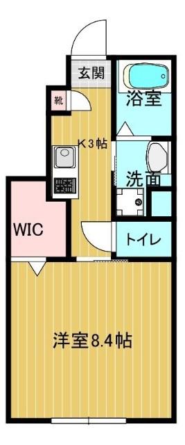  乙多見AP(1K/1階)の間取り写真