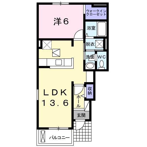 レコルテ(1LDK/1階)の間取り写真