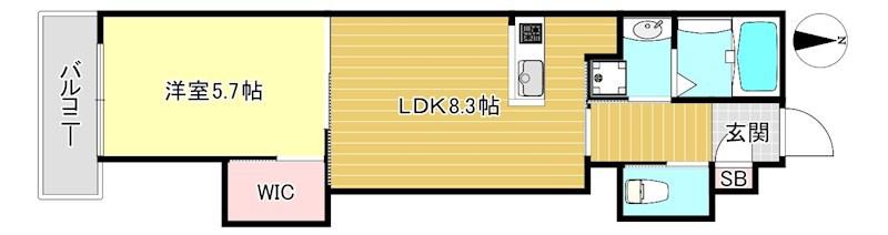 HANANOKI FLAT(1LDK/2階)の間取り写真