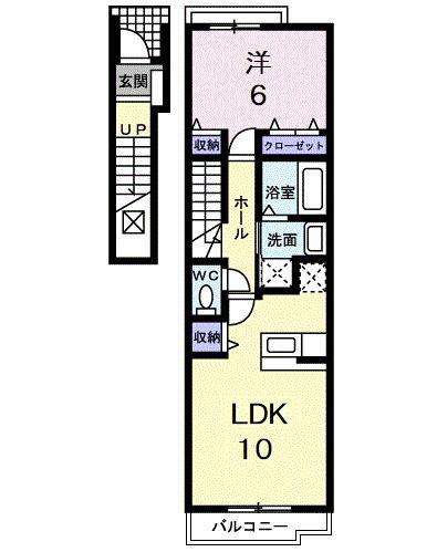 アニメート東所沢(1LDK/2階)の間取り写真