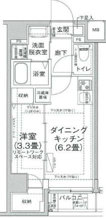 アイル プレミアム押上ノルド アイルプレミアム押上ノルド(1DK/2階)の間取り写真