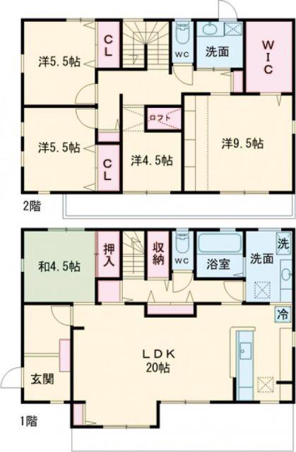 高岡台4丁目戸建(4SLDK/1階)の間取り写真
