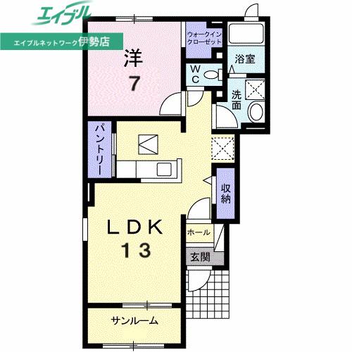 ラーク ヒルズ(1LDK/1階)の間取り写真