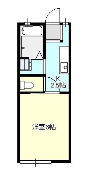 メゾン月見野(1K/1階)の間取り写真