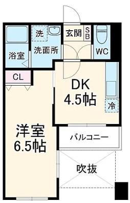 BELL AUBE大久保(1DK/3階)の間取り写真
