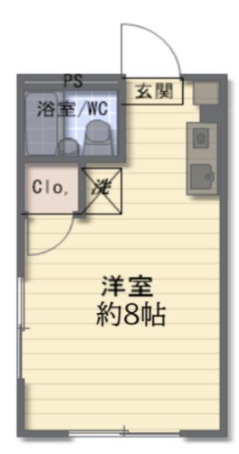 マテリアルエステート草加一番館(ワンルーム/1階)の間取り写真