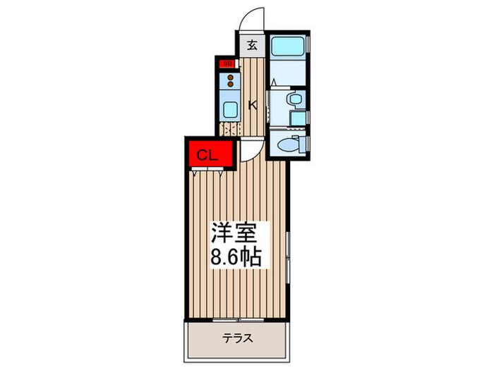 CASA・COMODO(1K/1階)の間取り写真