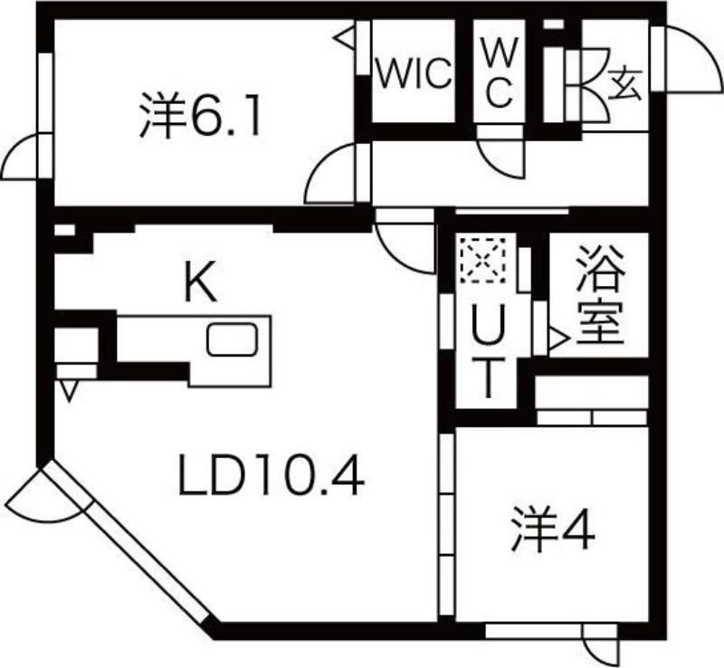 アルファスクエアドミニオン北18条(2LDK/3階)の間取り写真