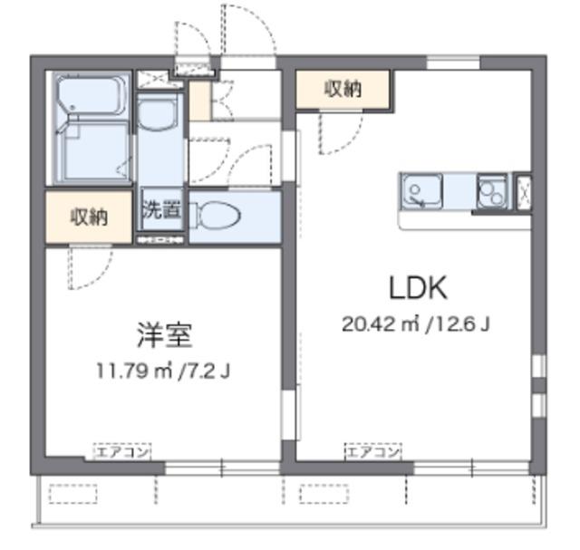 クレイノソレイユ中野新橋(1LDK/3階)の間取り写真