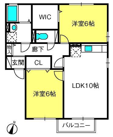 メゾン・デュークス V(2LDK/1階)の間取り写真