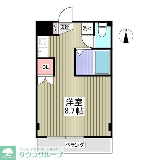 ファインハイツT・N(ワンルーム/2階)の間取り写真