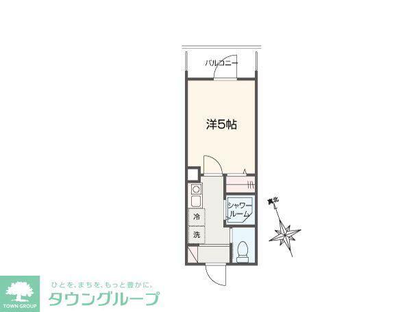 MELLAS小島新田(1K/1階)の間取り写真