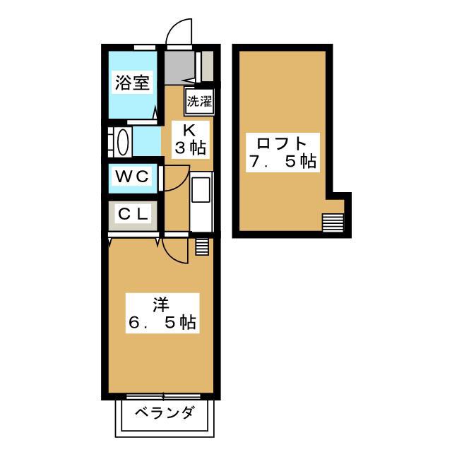 ストラージュ(1K/1階)の間取り写真