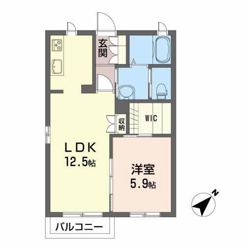 アヴニール(1LDK/1階)の間取り写真
