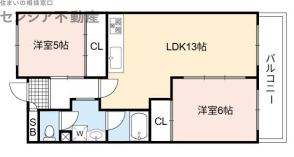 メゾン・ド・アルモニー(2LDK/3階)の間取り写真