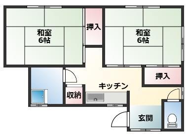 リシェス三浦(2K/2階)の間取り写真