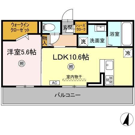 FLORE(1LDK/3階)の間取り写真