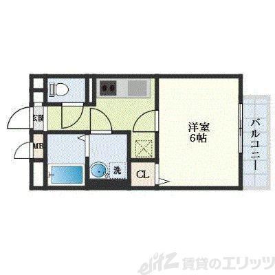 アムールHARMONYI(1K/2階)の間取り写真