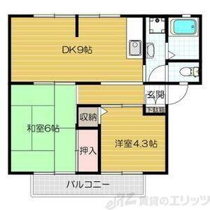 ウインディアはむろ(2DK/2階)の間取り写真