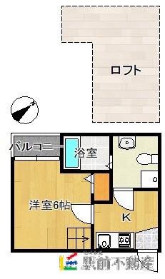 セントラルコート室見(1K/2階)の間取り写真
