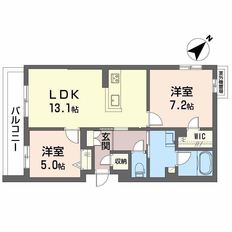 シャーメゾン ペイ ドゥ レーヴ(2LDK/3階)の間取り写真