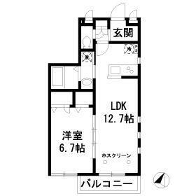 サニー平町(1LDK/1階)の間取り写真