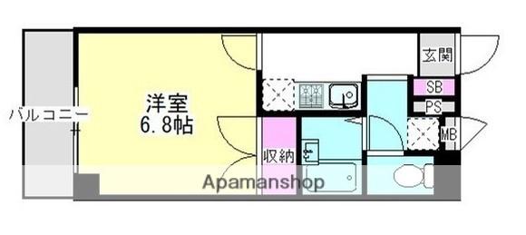 アンプルールフェール ロマン(1K/3階)の間取り写真
